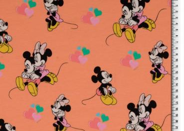 Jersey bedruckt - Micky & Minnie Maus verliebt auf Lachs